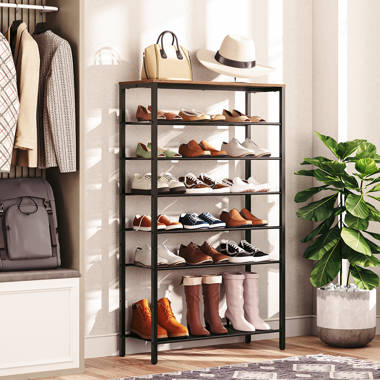 Shoe rack discount with bag hanger